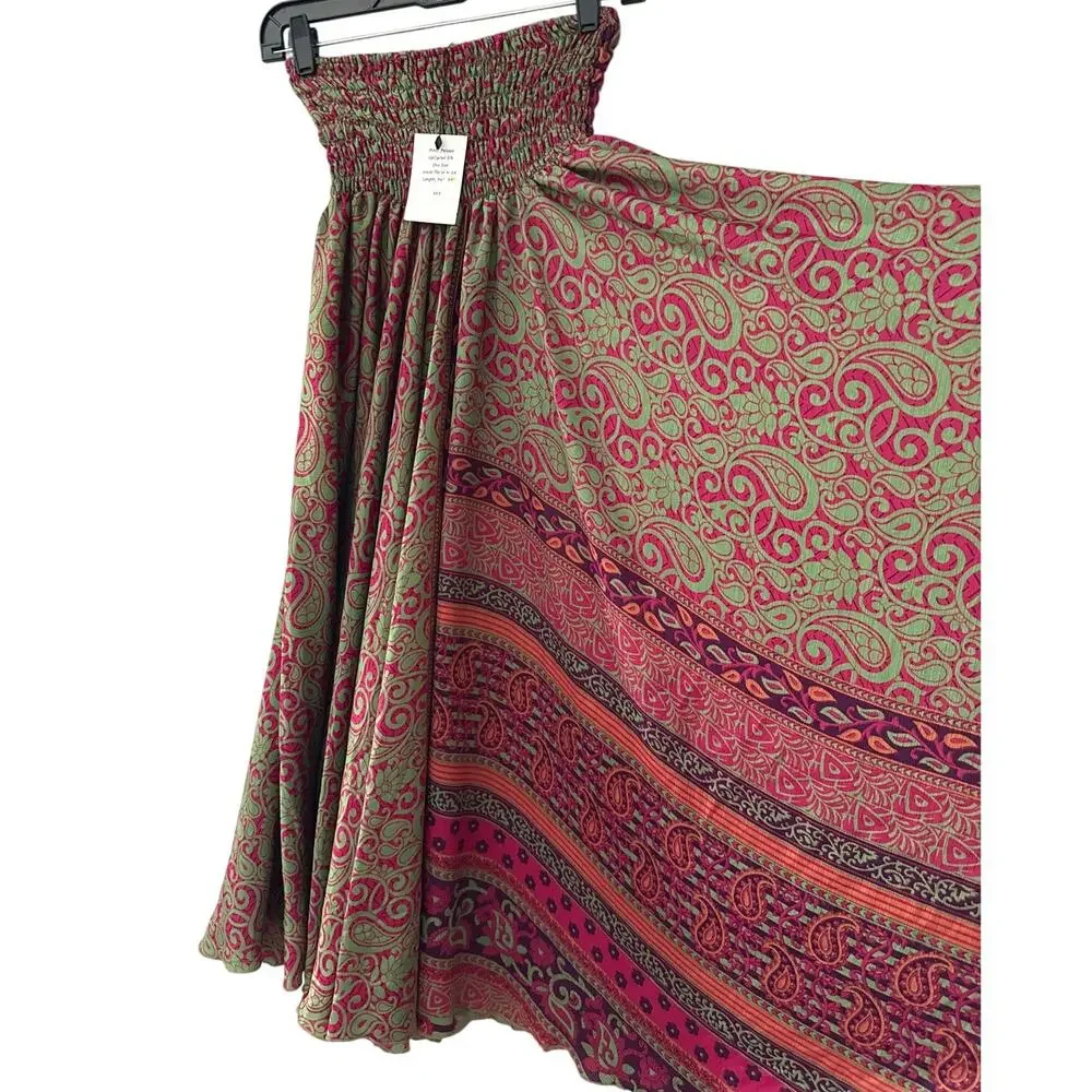 Silk Ranch Maxi Palazoo Upcycled Silk Pants Multicolor Size One Size Fits Most - Picture 5 of 9